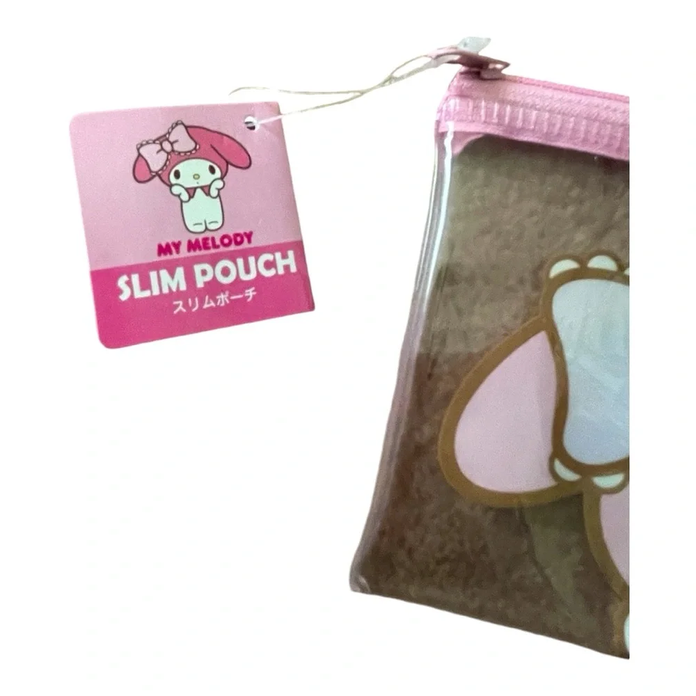 New NWT Sanrio My Melody Pencil Case Pouch Makeup Bag Clear Plastic